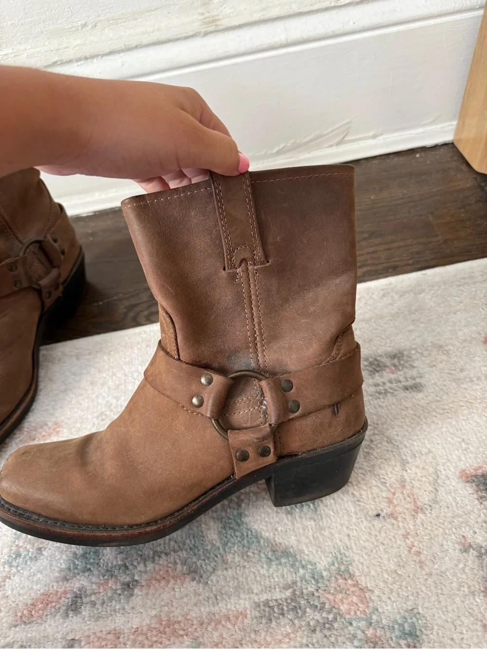 Vintage Frye Brown Suede Harness Ankle Boots 8.5/9